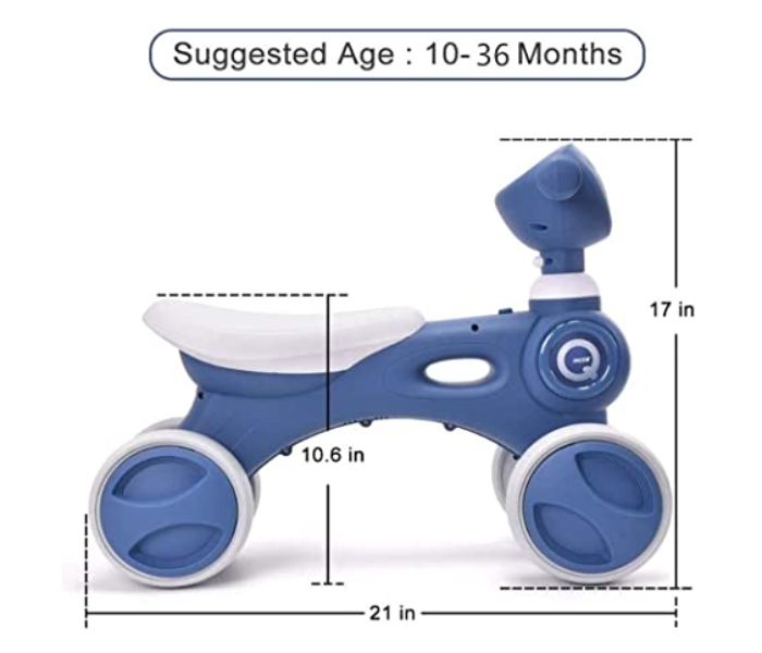 Toddler Walker Bike Toy with Music and Light - Blue - Zoom Image 4