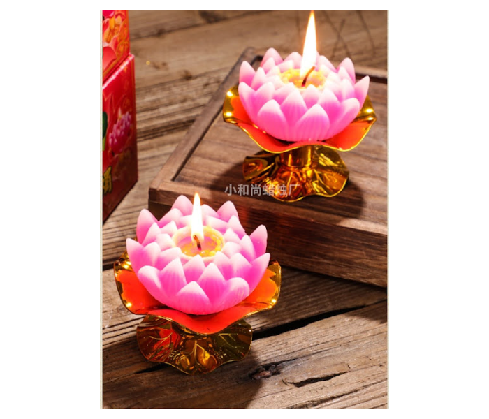 GTC 22000747 6 Piece Lotus Lamp Candle for Decoration - Gold - Zoom Image 1