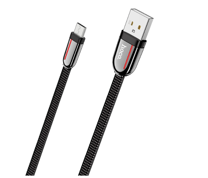 Hoco U74 Cloth Braided Charging Data Cable For Micro - Black - Zoom Image 2