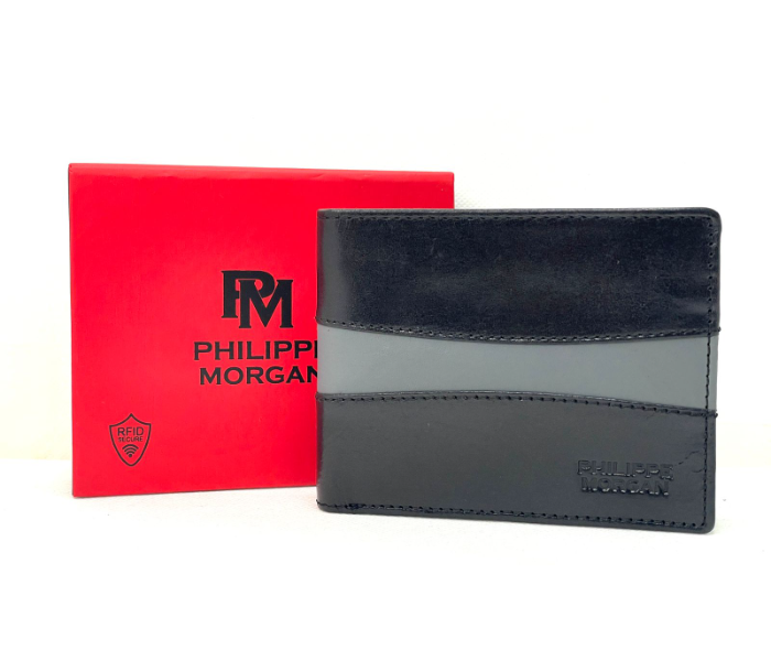 Philippe Morgan PM120 Stylish Leather Wallet - Black - Zoom Image 1