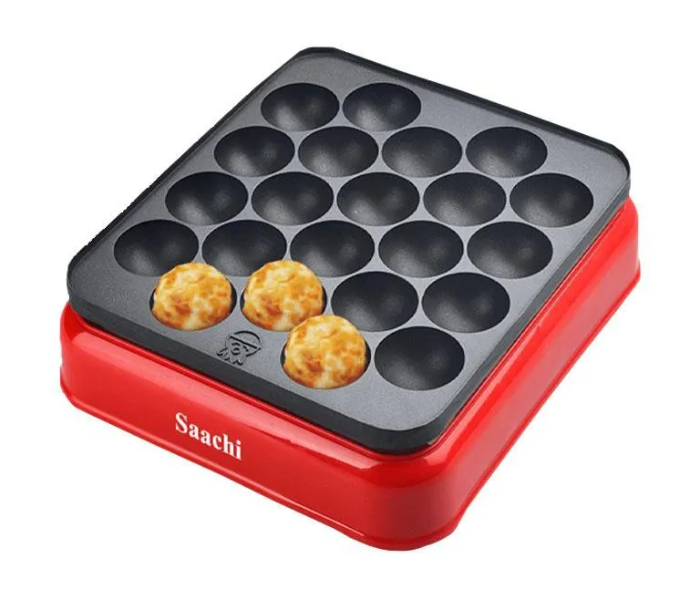 Saachi NL-DM-1858 Non-Stick Octopus Dumpling Pie Maker - Black and Red - Zoom Image