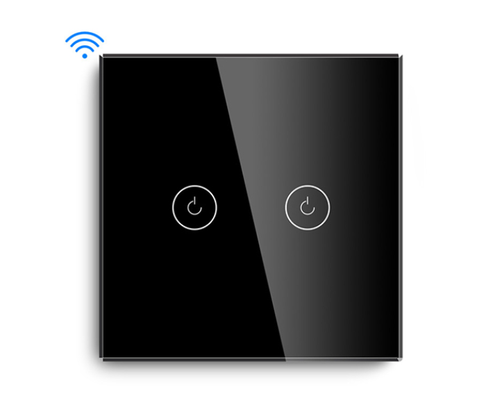 Wink 2 Gang 1000 Watts Wifi Switch No Neutral Switch - Black - Zoom Image