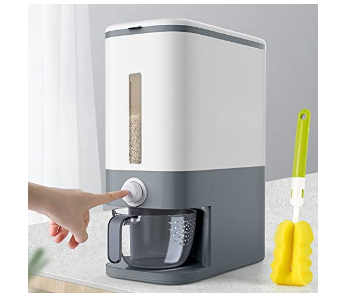 Generic Rice Dispenser for Kitchen - White and Grey - Zoom Image 1