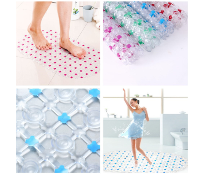 GTC 22000708 Non Slip Bath Tub Shower Mat with Drain Holes and Suction Cups - Pink - Zoom Image 2