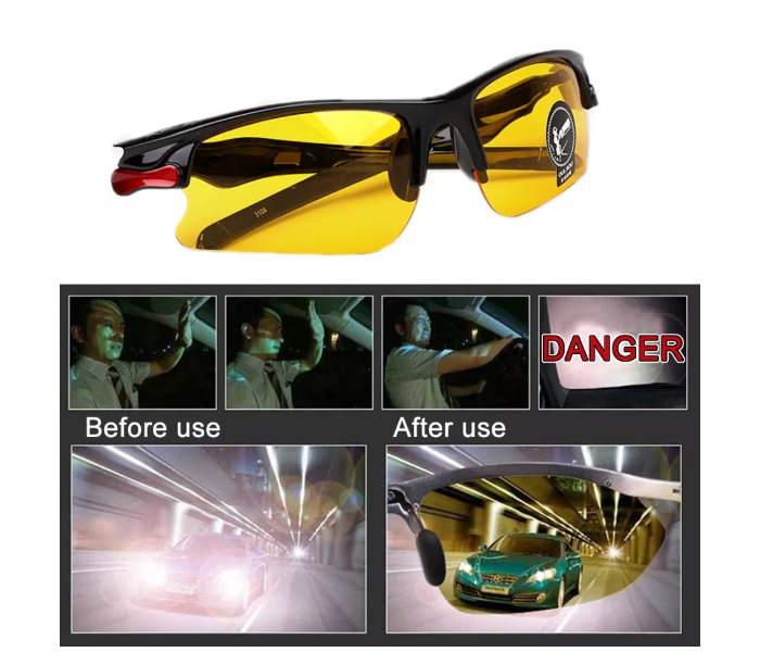 Night Vision Anti-Glare Driver Goggles - Yellow - Zoom Image 3