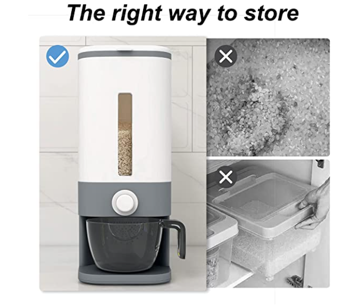 Generic Rice Dispenser for Kitchen - White and Grey - Zoom Image 4