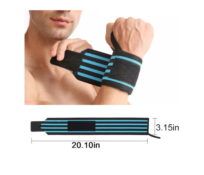 GTC 22000791 1 Pair Premium Wrist Wraps for Lifting - Blue - Zoom Image 4