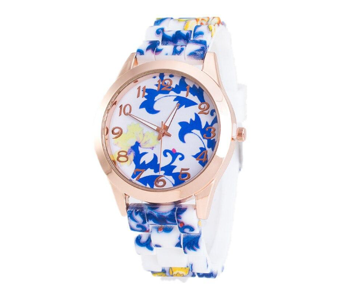 Set of 3 Floral Dial Silicone Band Analog Watches for Women - Zoom Image 2