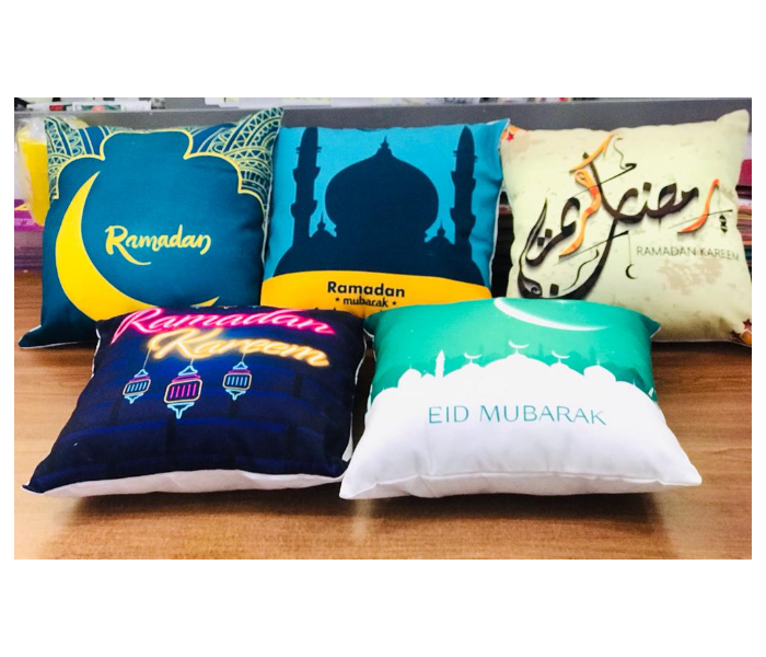 TUD Ramadan Kareem Printed Pillow Case For Home Decorative Sofa Armchair Bedroom Living Room - Dark Blue - Zoom Image 1