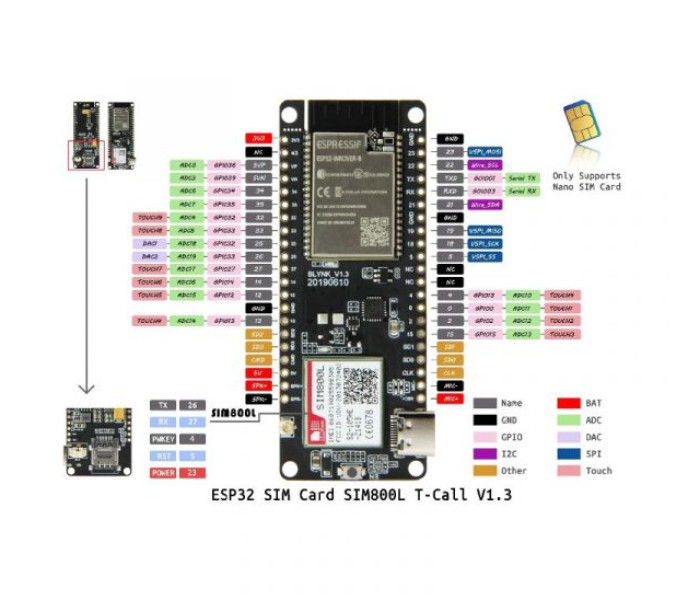 TTGO T-Call ESP32 with SIM800L GPRS Module - Zoom Image 3