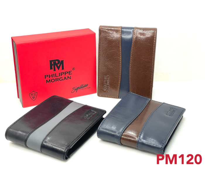 Philippe Morgan PM120 Stylish Leather Wallet - Black - Zoom Image 2