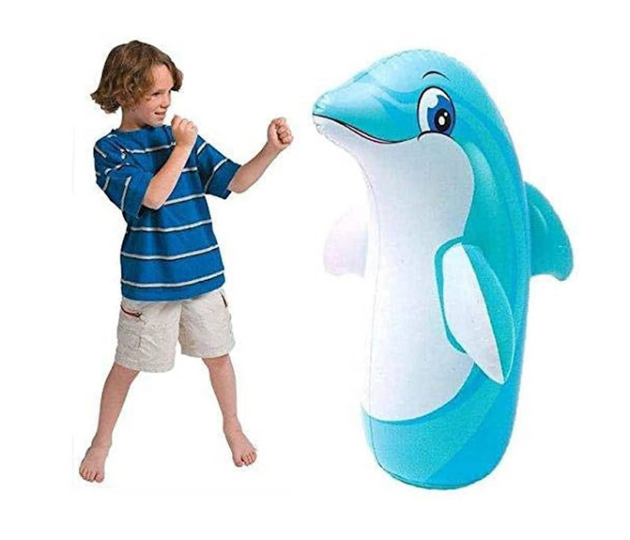 GTC 22000685 Inflatable Dolphing Punching Bag Toy for Kids - Blue and White - Zoom Image 3