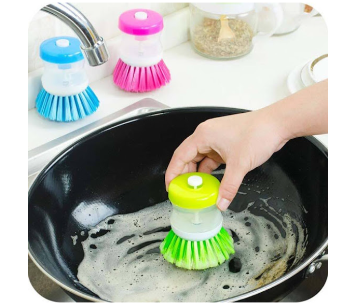 GTC 22000695 2 PCS Dish Cleaning Brush with Soap Dispenser - Green - Zoom Image 1