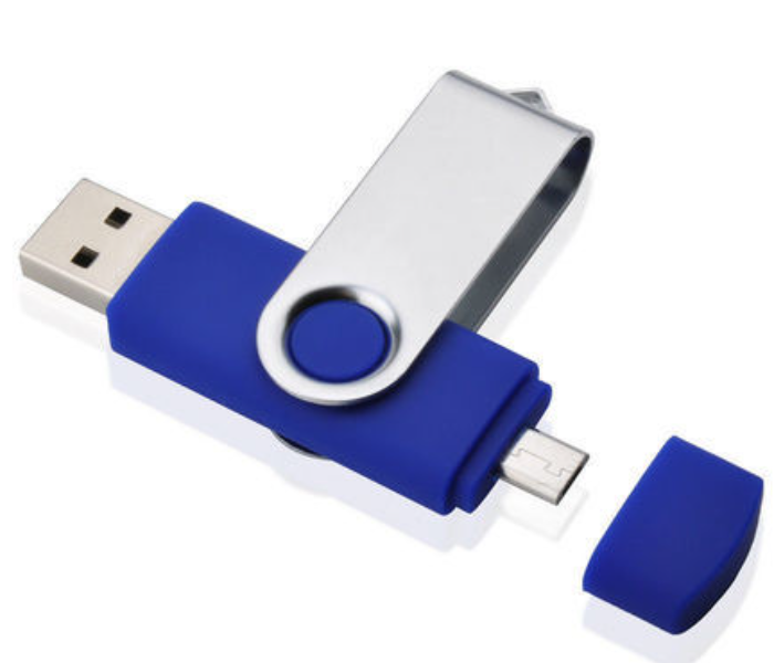 IPOS 64GB USB Flash Drive - Blue and Silver - Zoom Image 1