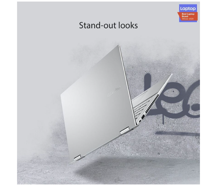 Asus TP470EZ-EC017T VivoBook Flip 14 Inch FHD Intel Core i5 1135G7 Processor 8GB RAM 512GB SSD 4GB Intel Iris Xe Max Graphics Windows 10 - Silver - Zoom Image 2