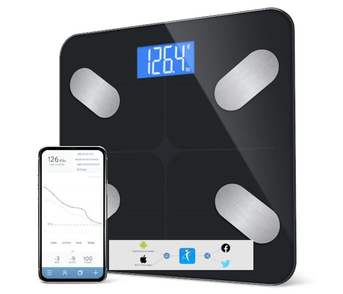 GTC 22000691 Smart Digital Body Weight Scale - Black - Zoom Image 4