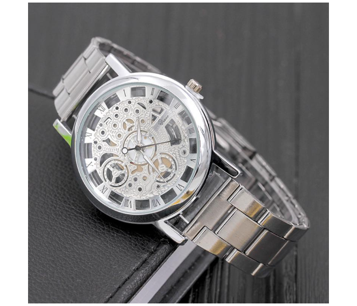 FLLi 18k Gold Plated Machinery Design Watch - Silver - Zoom Image 2