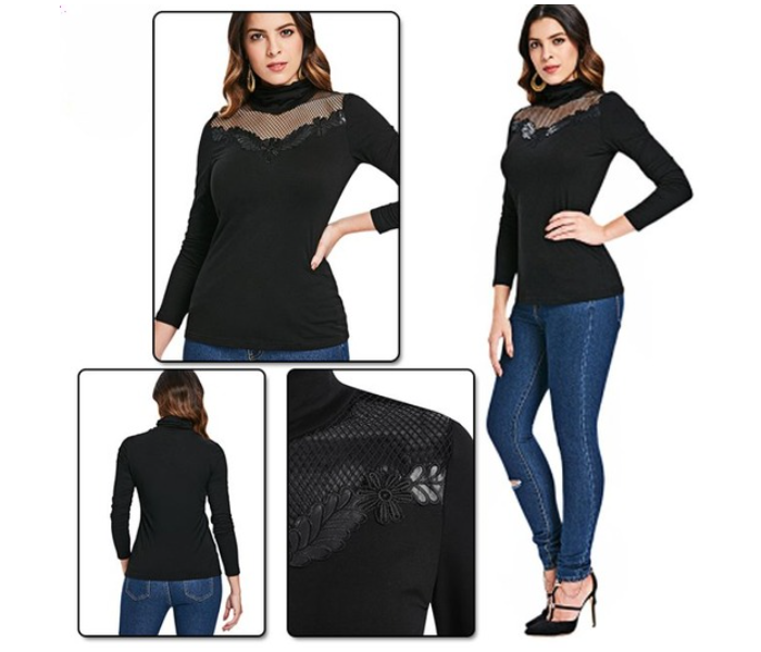 Quny RMC-10274 Full Sleeve Small Sized Short Top for Women - Black - Zoom Image