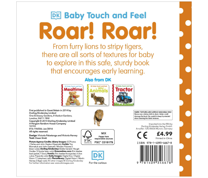 Dk Baby Touch And Feel Roar Roar Books for Kids - Zoom Image 2