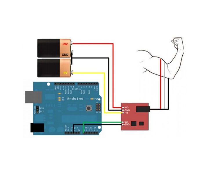 EMG Muscle Sensor Module with Cable And Electrodes - Zoom Image 3