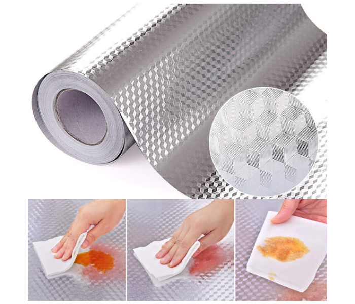 GTC 22000748 3 Meter Self Adhesive Kitchen Oil-Proof Waterproof Sticker - Silver - Zoom Image 2