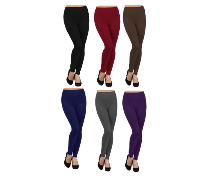 3232 Set of 2 Women High Waist Full Length Thick Warm Cotton Knitted Long Leggings  - Zoom Image 1