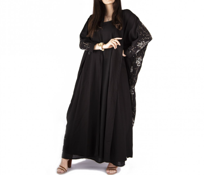 Reem R9013 Luxury Arab 56 Sized Abaya For Women - Black  - Zoom Image 4