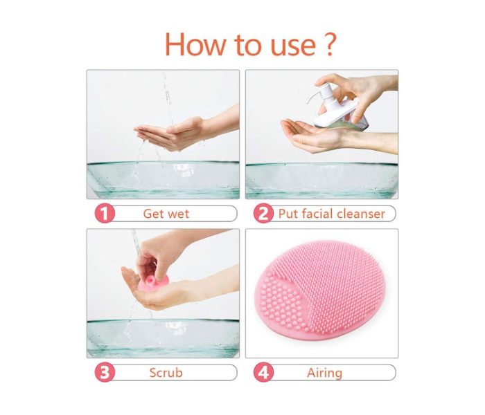 GTC 22000734 2 Pair Soft Silicone Facial Cleansing Scrubber for Deep Cleaning Skin Care - Green - Zoom Image 3