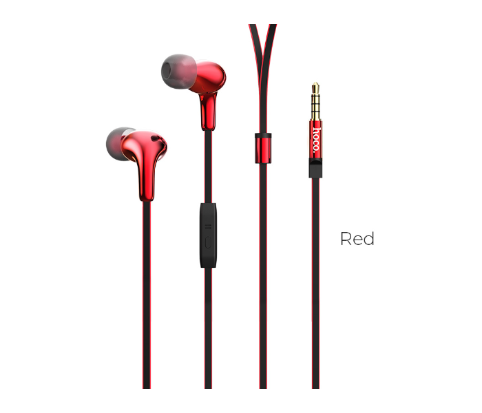 Hoco M30 Glaring Universal Earphones With Microphone 3.5 Aux - Red - Zoom Image 1