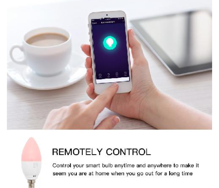 Wink C37 5W E14 Rgb Wifi Candle Bulb - White - Zoom Image 4