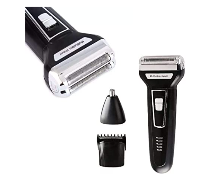 3 in 1 Rechargeable Waterproof Electric Razor for Men - Black - Zoom Image 2