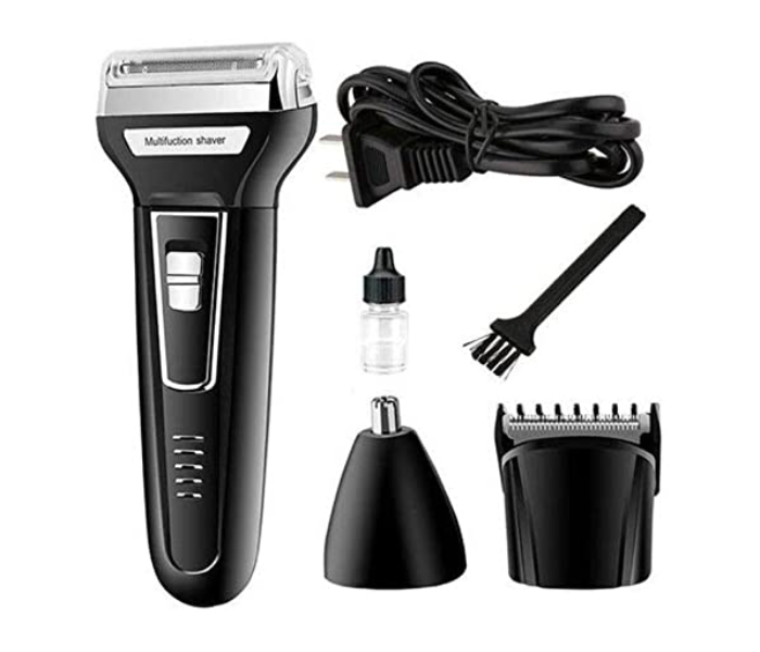 3 in 1 Rechargeable Waterproof Electric Razor for Men - Black - Zoom Image 1