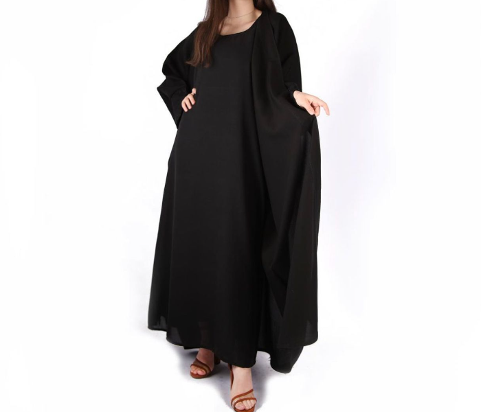 Reem R9013 Luxury Arab 56 Sized Abaya For Women - Black  - Zoom Image 1