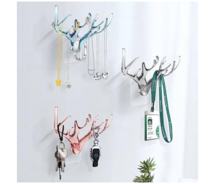 GTC 22000781 Creative Antlers Key Holder for Hanging Clothes - Pink - Zoom Image 3