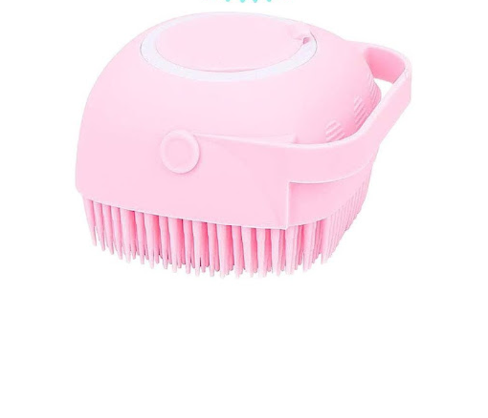 GTC 22000720 Silicone Massage Exfoliating Bath Shower Brush With Soap Dispenser - Pink - Zoom Image 1