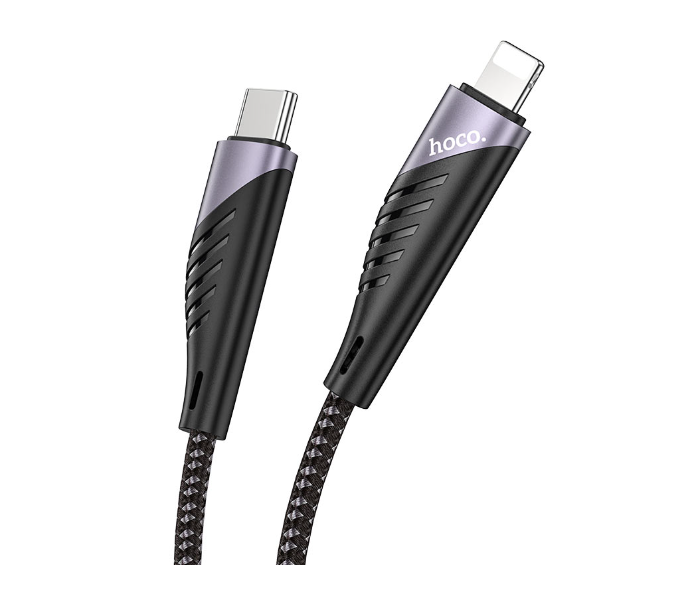 Hoco U95 Freeway Pd Charging Data Cable For Lightning - Black - Zoom Image 2