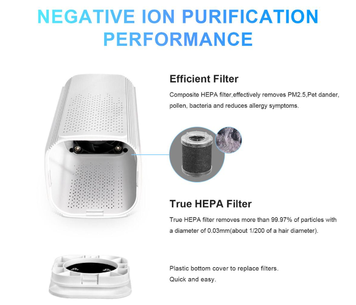 Hepa Air Purifier Air Fresher Home Auto Smoke Detector Filter Car Air Purifier USB cable Low Noise Night Light Desktop - Zoom Image 6