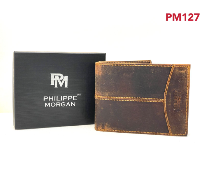 Philippe Morgan PM127 Stylish Leather Wallet - Brown - Zoom Image 1