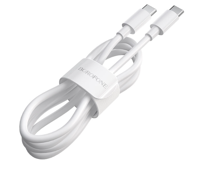 BOROFONE BX44 Type-C To Type-C High-Energy 100Watts Charging Data Cable - White - Zoom Image 1