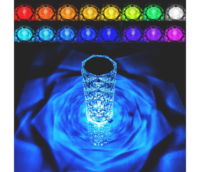 Crystal Diamond Color Changing Creative Romantic Rose Acrylic LED Light for Bedroom Living Room Touch Control Bedside Lamp with USB Port - Zoom Image 1