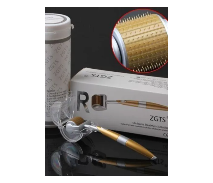 ZGTS 0.5millimeter Titanium Series Micro Needle Derma Roller  - Silver and Gold - Zoom Image 2