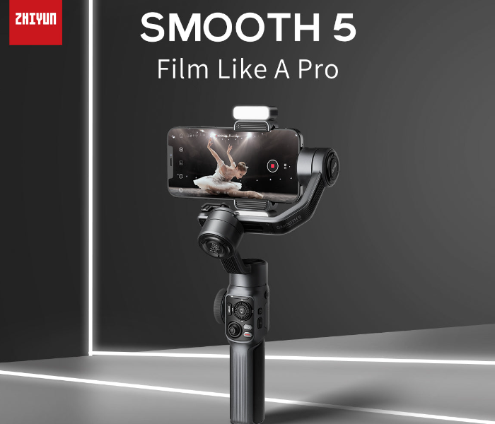 Zhiyun Smooth 5 Standard 3 Axis Design Film Like A Pro Gimbal Tripod For Smartphones - Black - Zoom Image 4