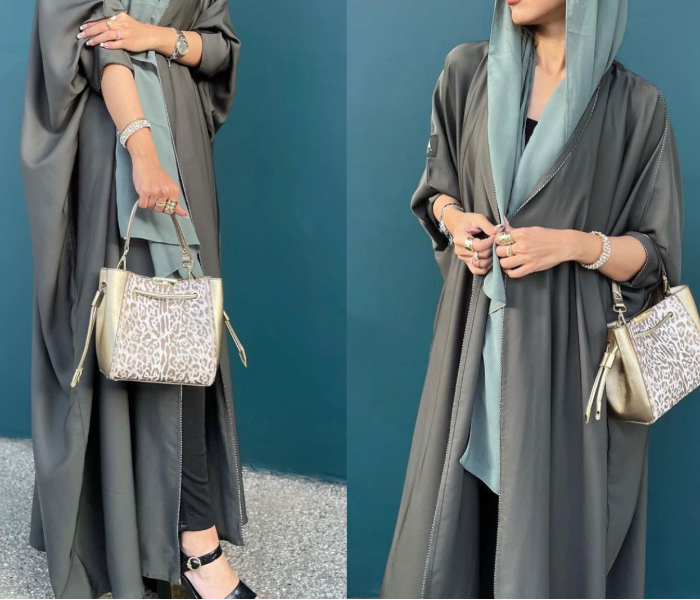 Reem R6841 Luxury Arab 58 Sized Abaya For Women - Green - Zoom Image 1