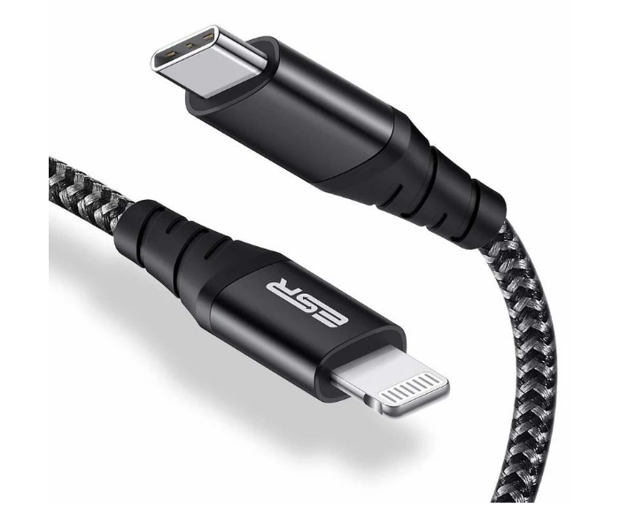 ESR USB-A to Lightning 1.2M Cable Fast Charger - Black - Zoom Image 1