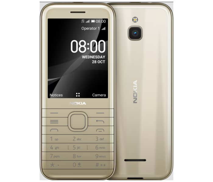 Nokia 8000 4G Basic Mobile - Gold - Zoom Image