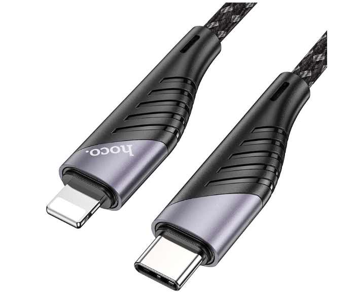 Hoco U95 Freeway Pd Charging Data Cable For Lightning - Black - Zoom Image 1