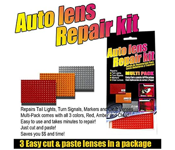 Generic Auto Lens Repair Kit Quick Fix A Cracked Broken Tail Light Smooth Surface Polish Red Amber - Zoom Image 2