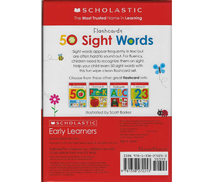 Scholastic Flashcards - 50 Sight Words Book for Kids - Zoom Image 2