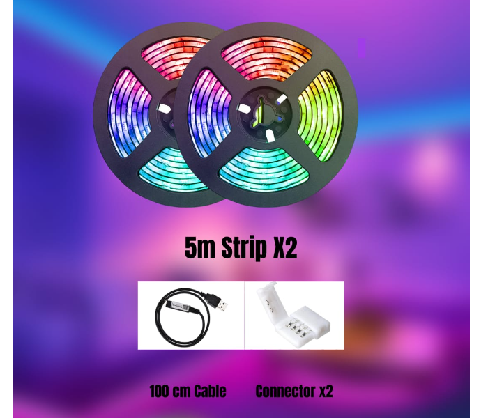 Multicolour 5Meter Set Of Two LED Light Strip Roll - Zoom Image 2