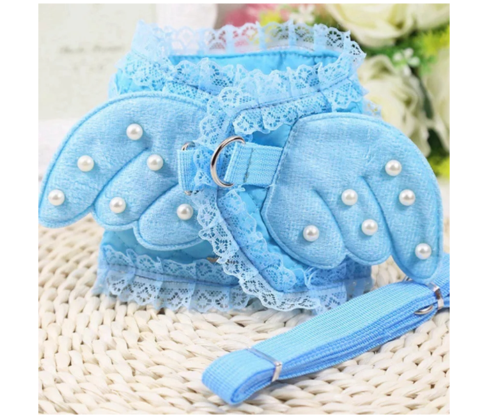 Oem Size Medium Pearl Cute Angel Wing Princess Pet Dog And Cat Harness Pet Vest With Adjustable Leash For Small Dogs - Blue - Zoom Image 3